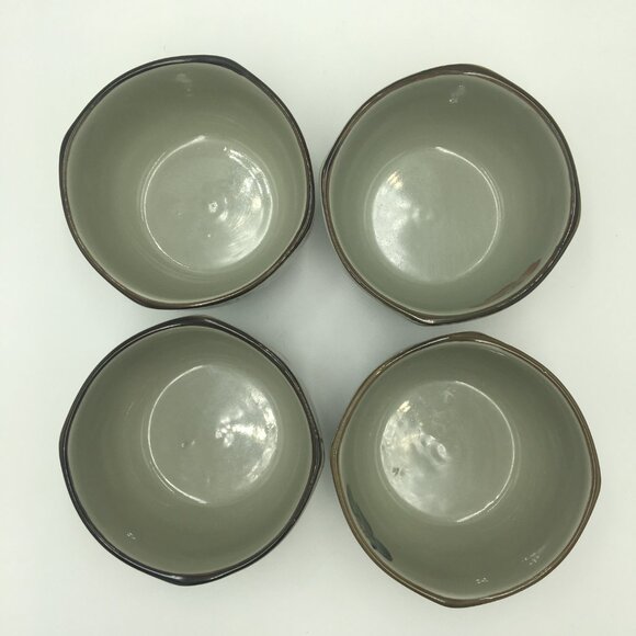 4 Japanese Style 4.25" Ceramic Rice Bowls / Floral Patterned - Picture 10 of 12